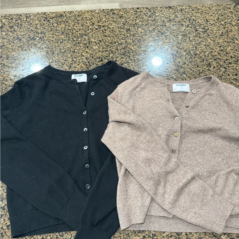 Old Navy Women's Black and Brown Cardigan Set